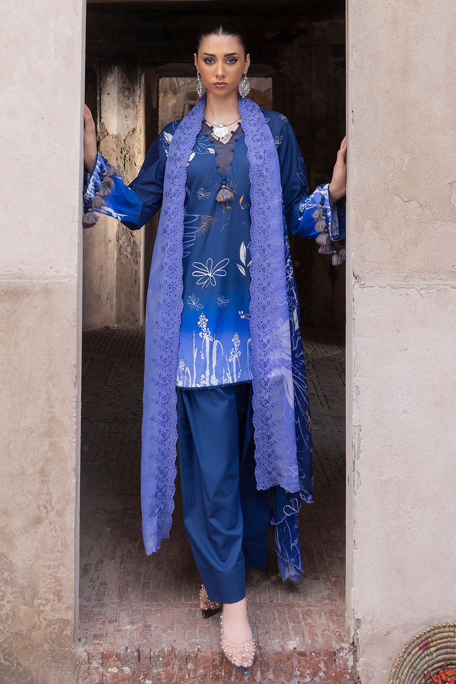 3 Piece Printed Lawn Suit with Embroidered Printed Chiffon Dupatta