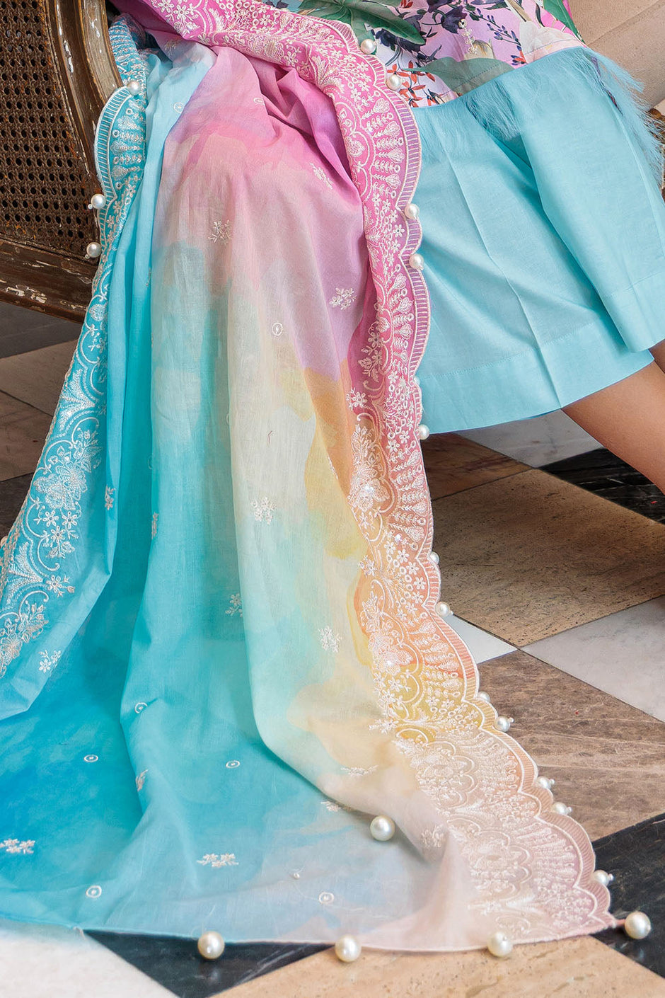 3 Piece Embroidered Printed Lawn Suit with Dupatta