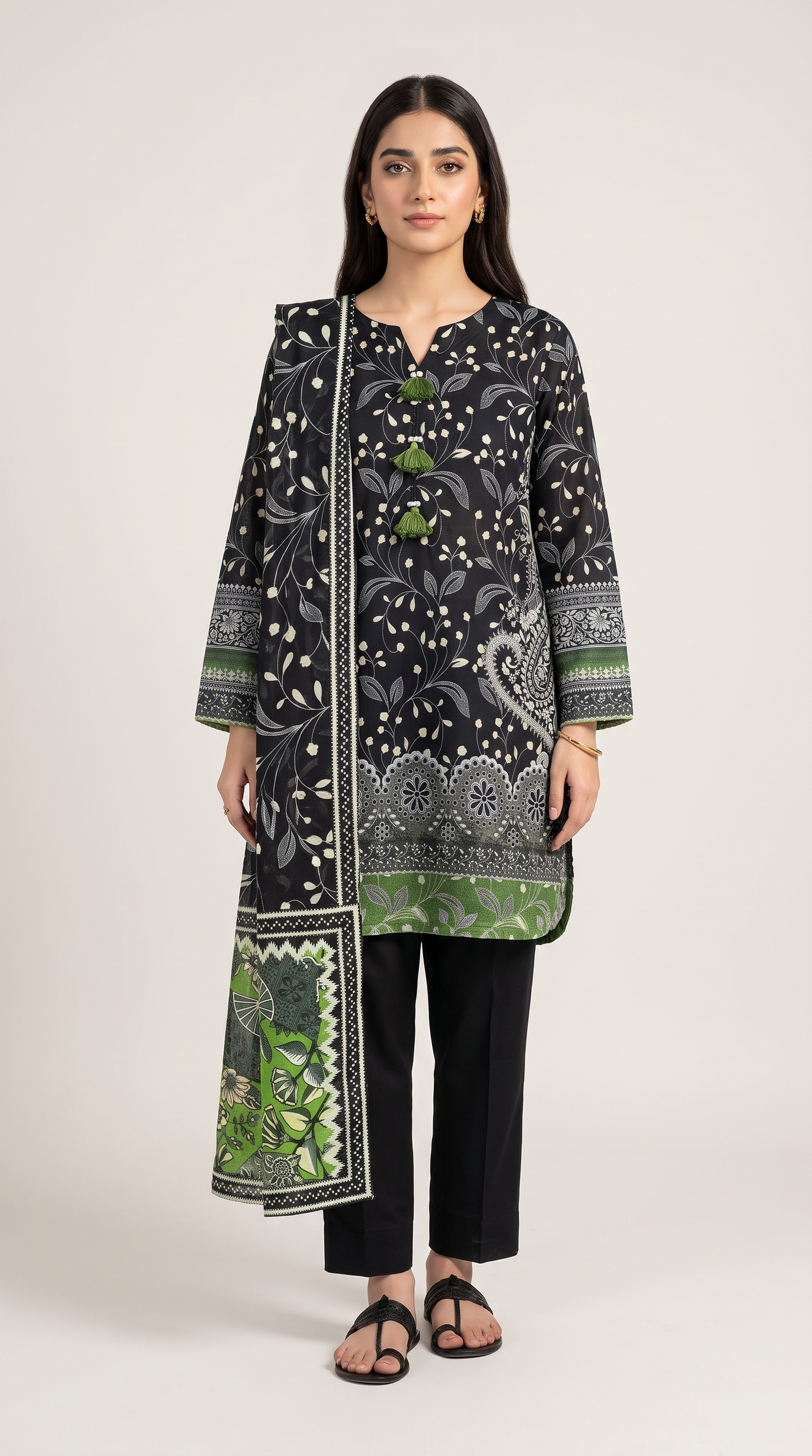3Pc Printed Suit