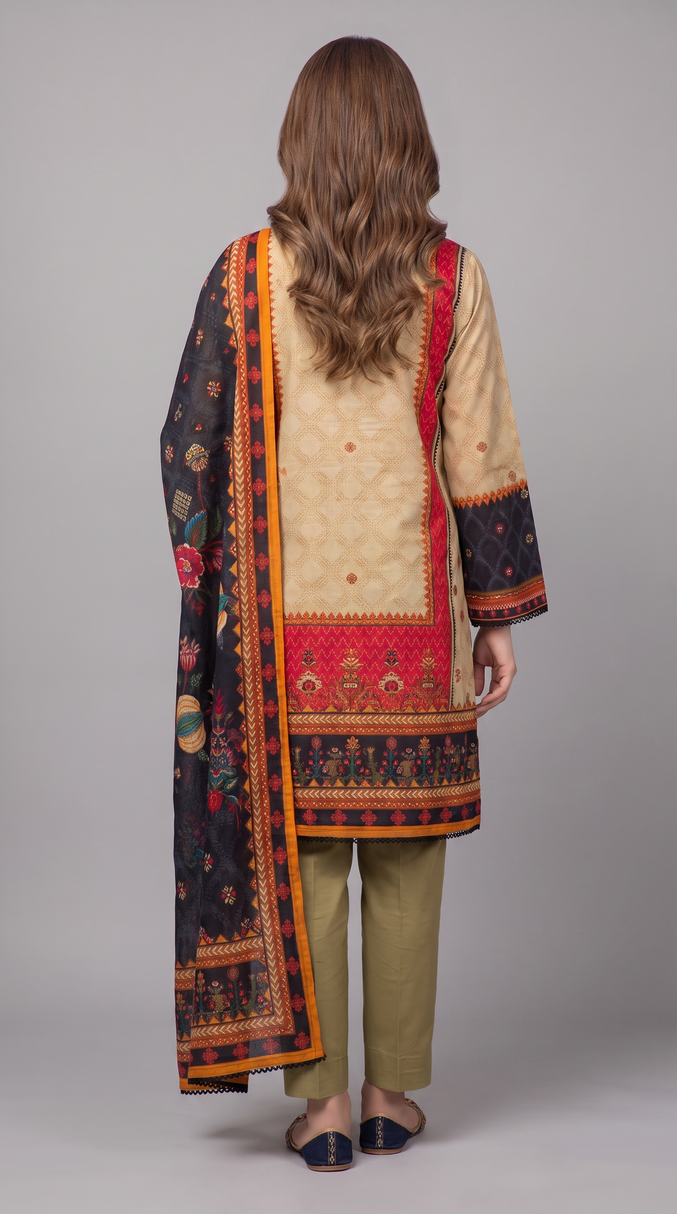 3Pc Printed Suit