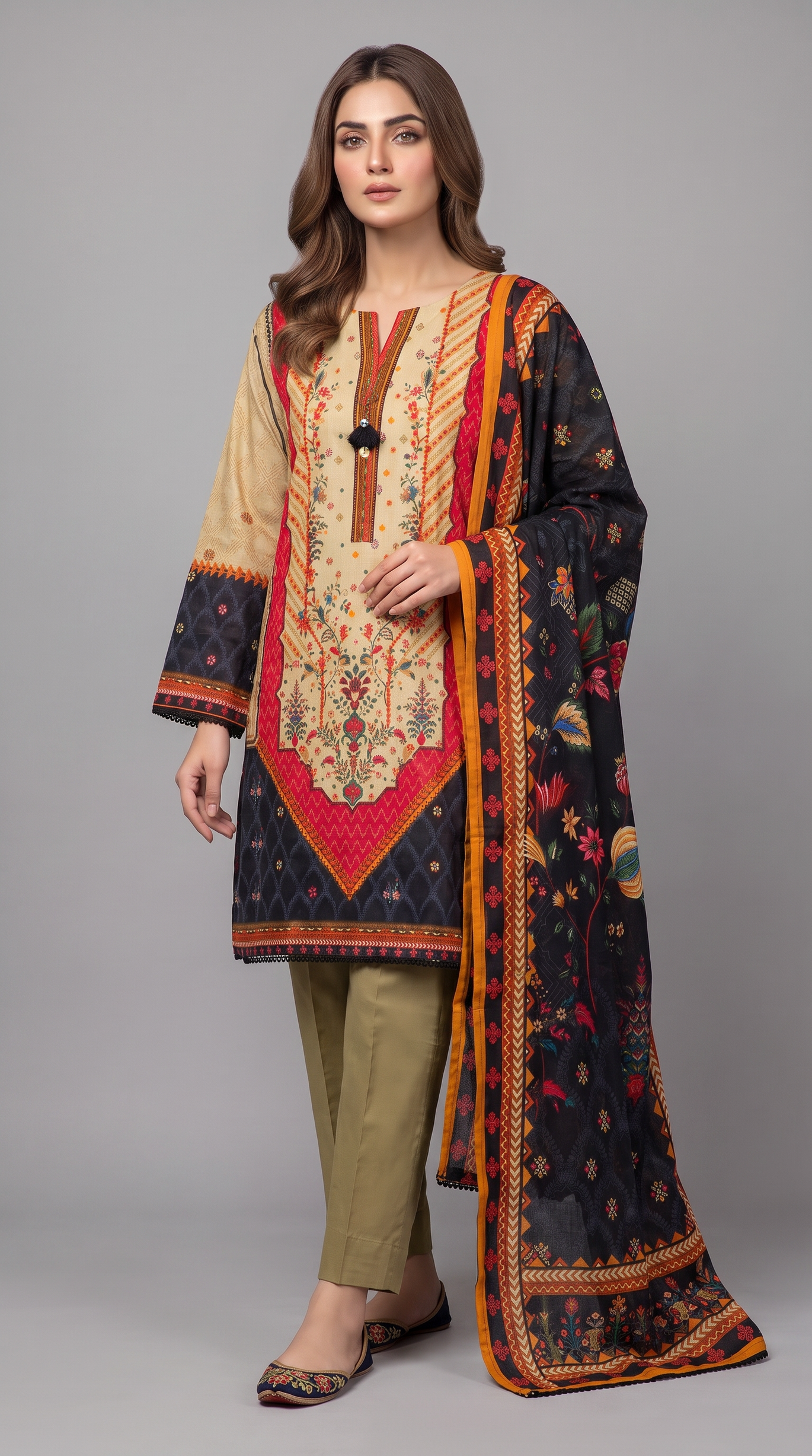 3Pc Printed Suit