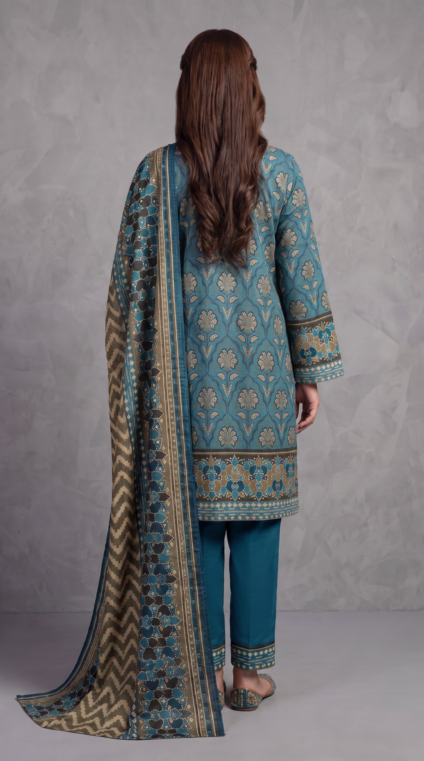 3Pc Printed Suit