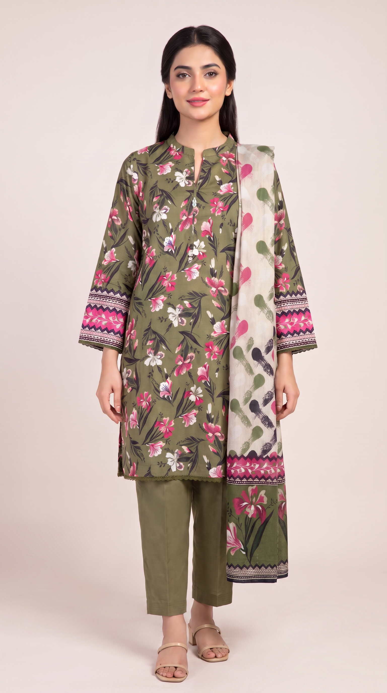 3Pc Printed Suit