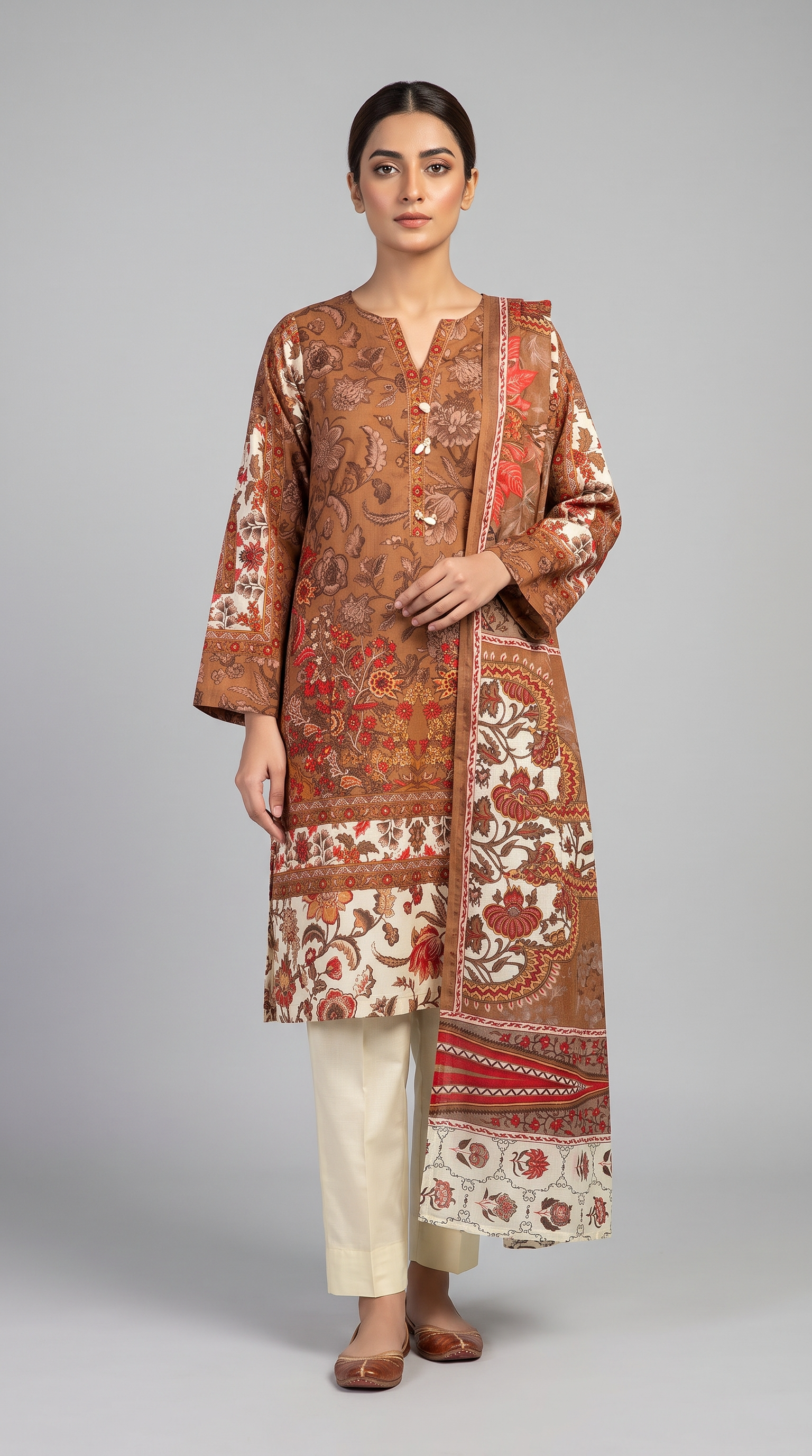 3Pc Printed Lawn Suit