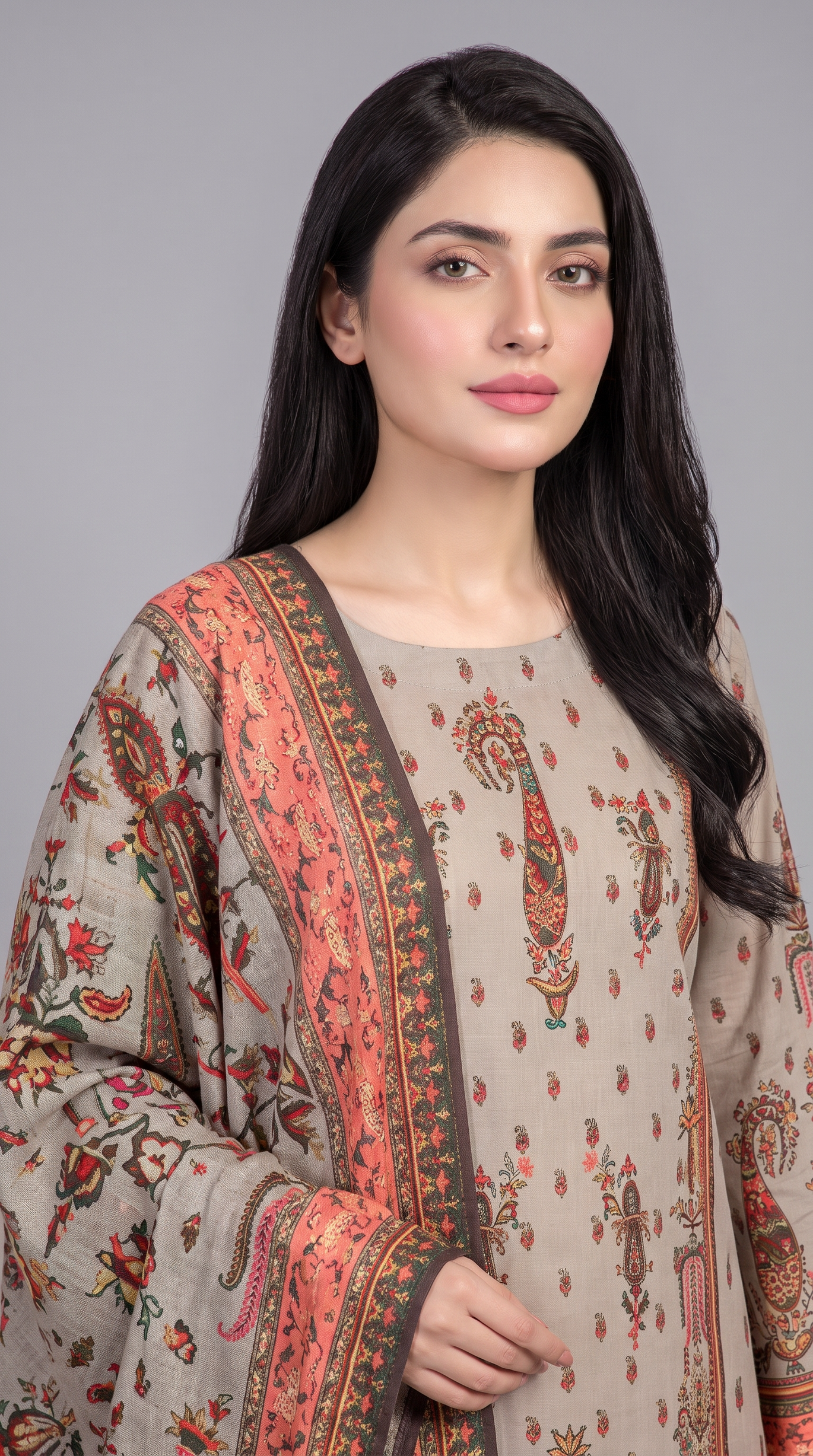 3Pc Printed Cross Hatch Suit