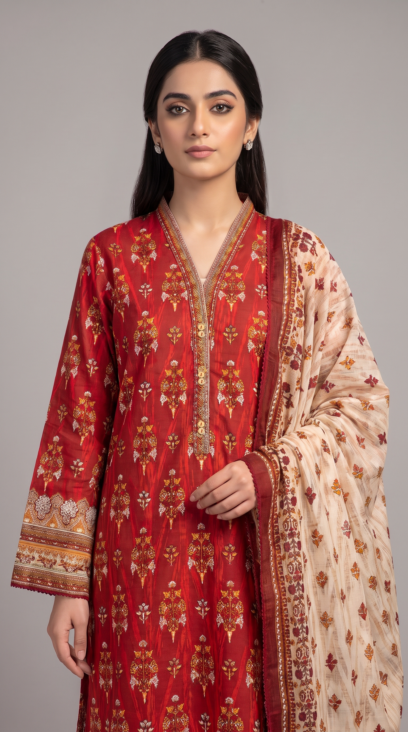 3Pc Printed Suit