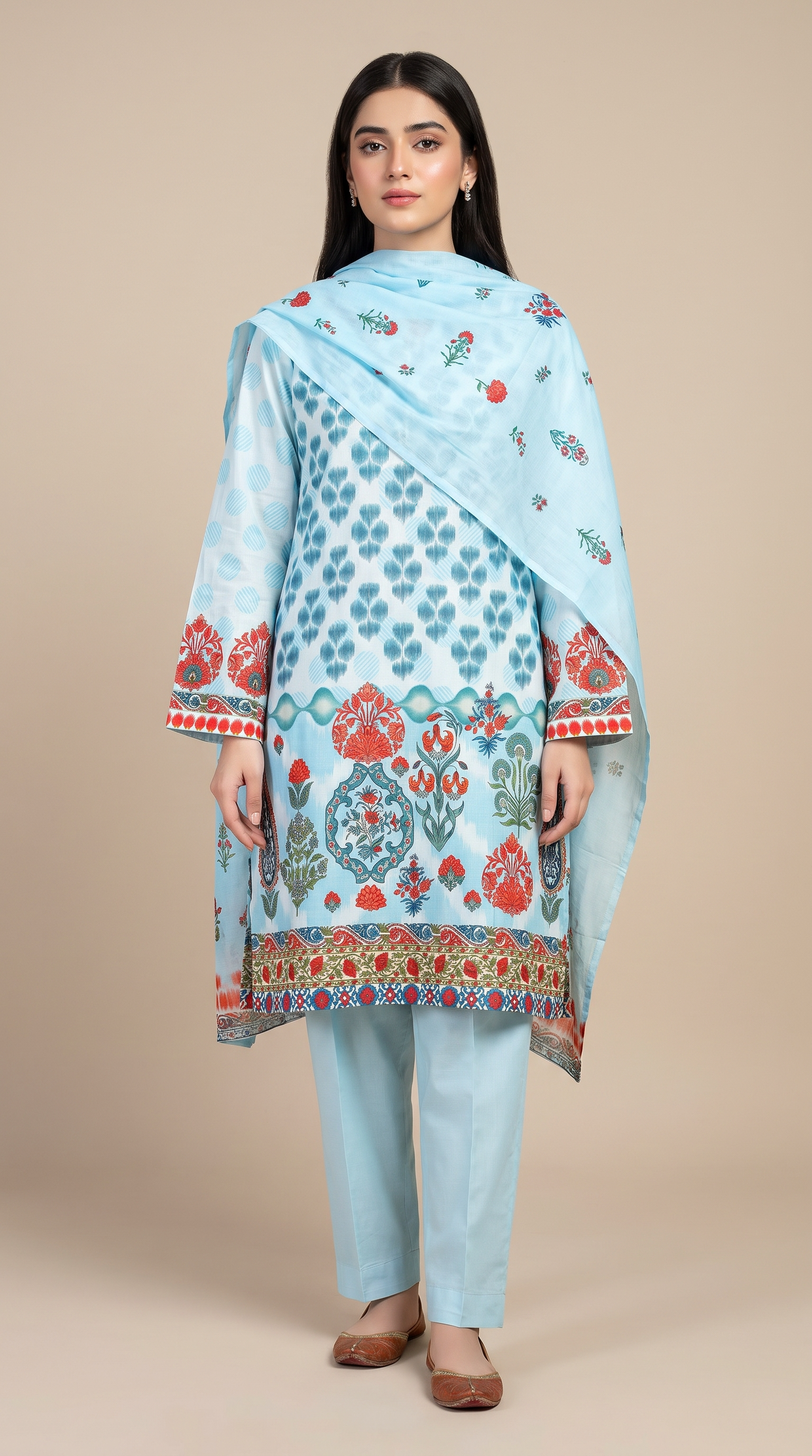 3Pc Printed Lawn Suit