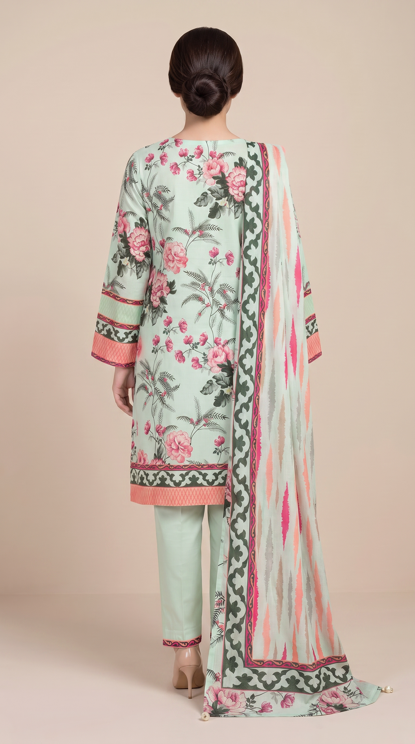 3Pc Printed Cross Hatch Suit