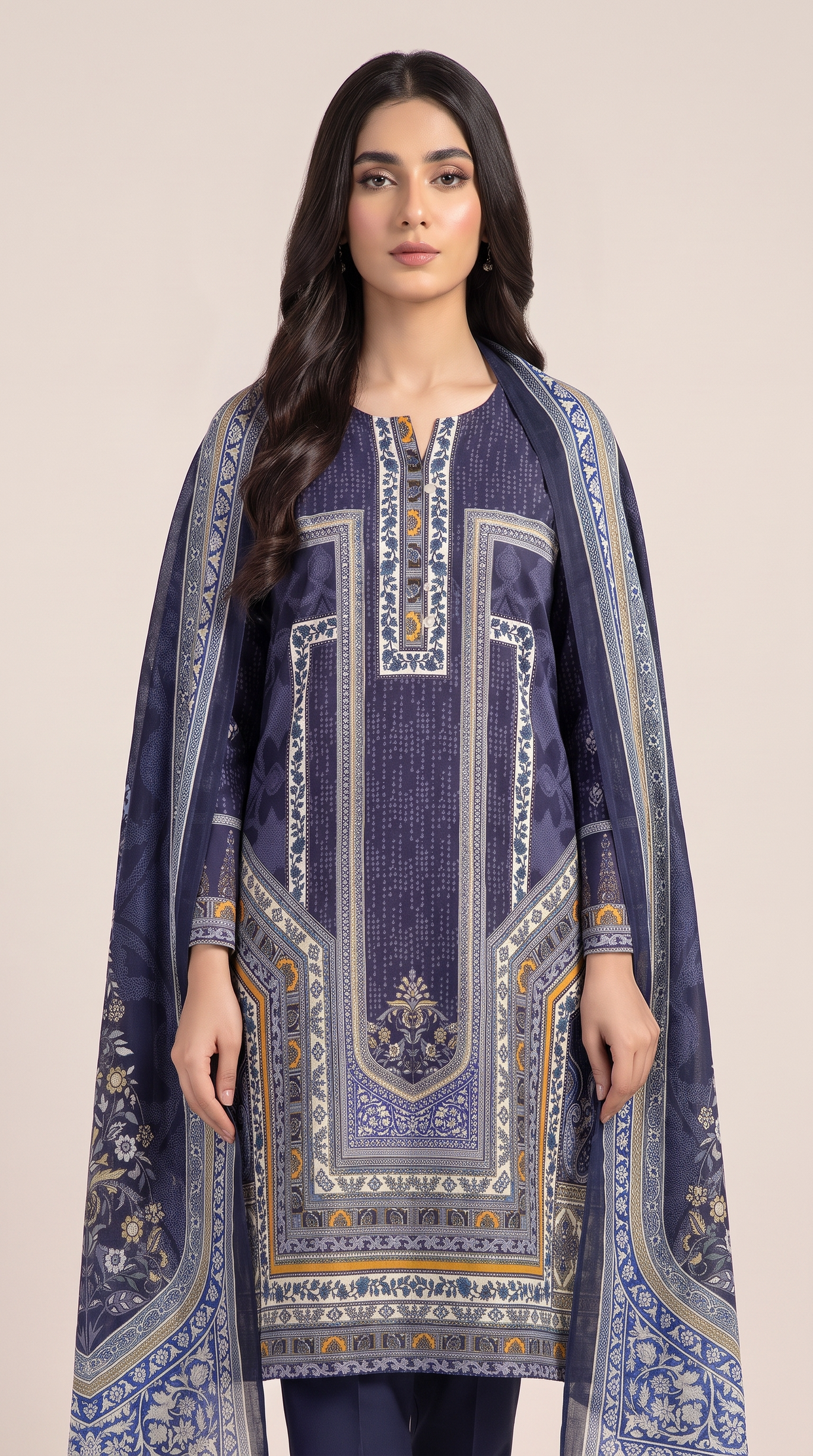 3Pc Printed Suit