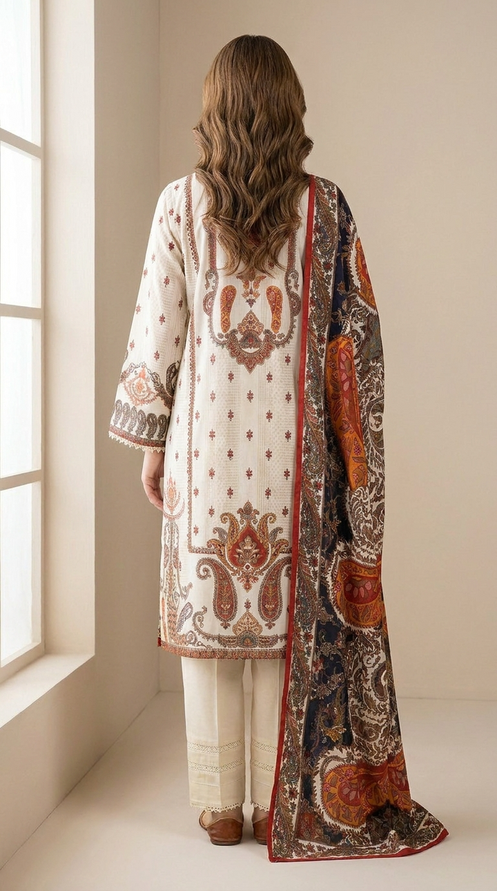 3Pc Printed Lawn Suit