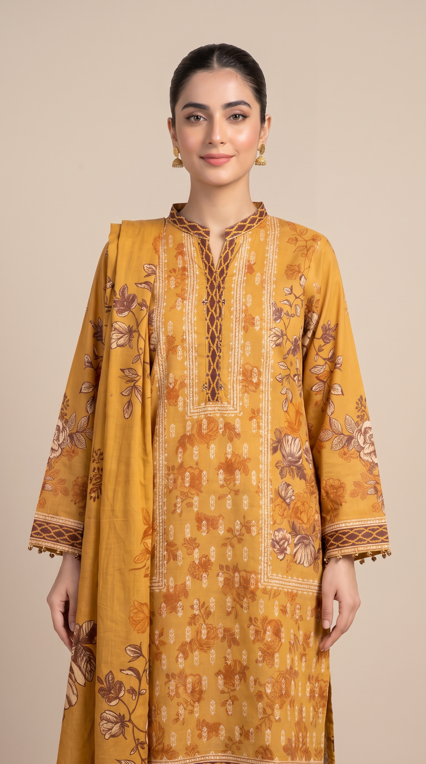 3Pc Printed Suit