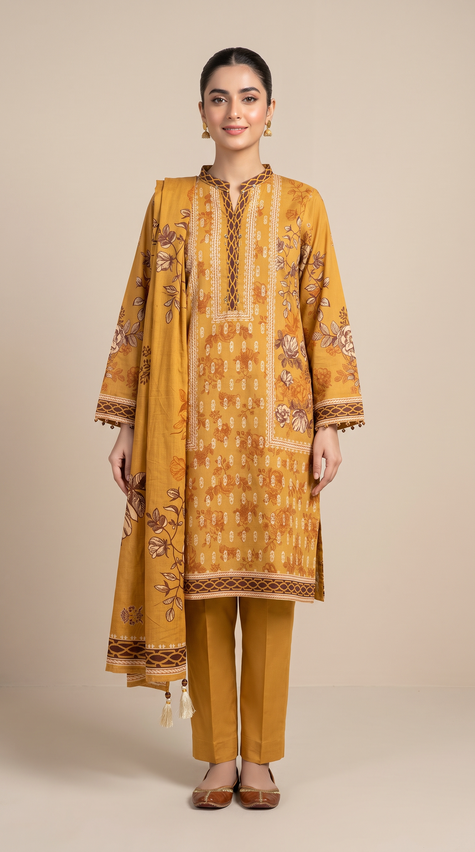 3Pc Printed Suit