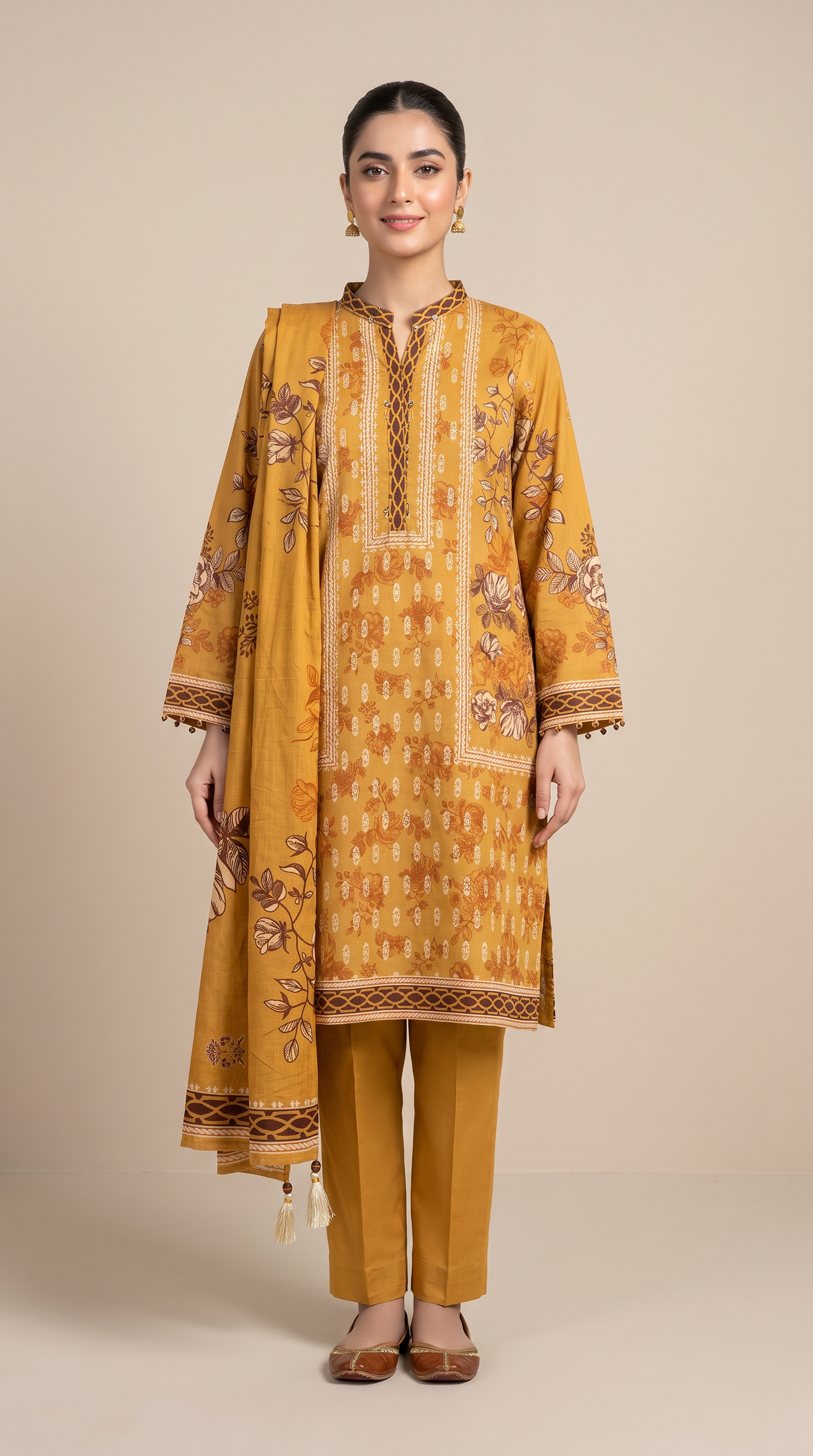 3Pc Printed Suit