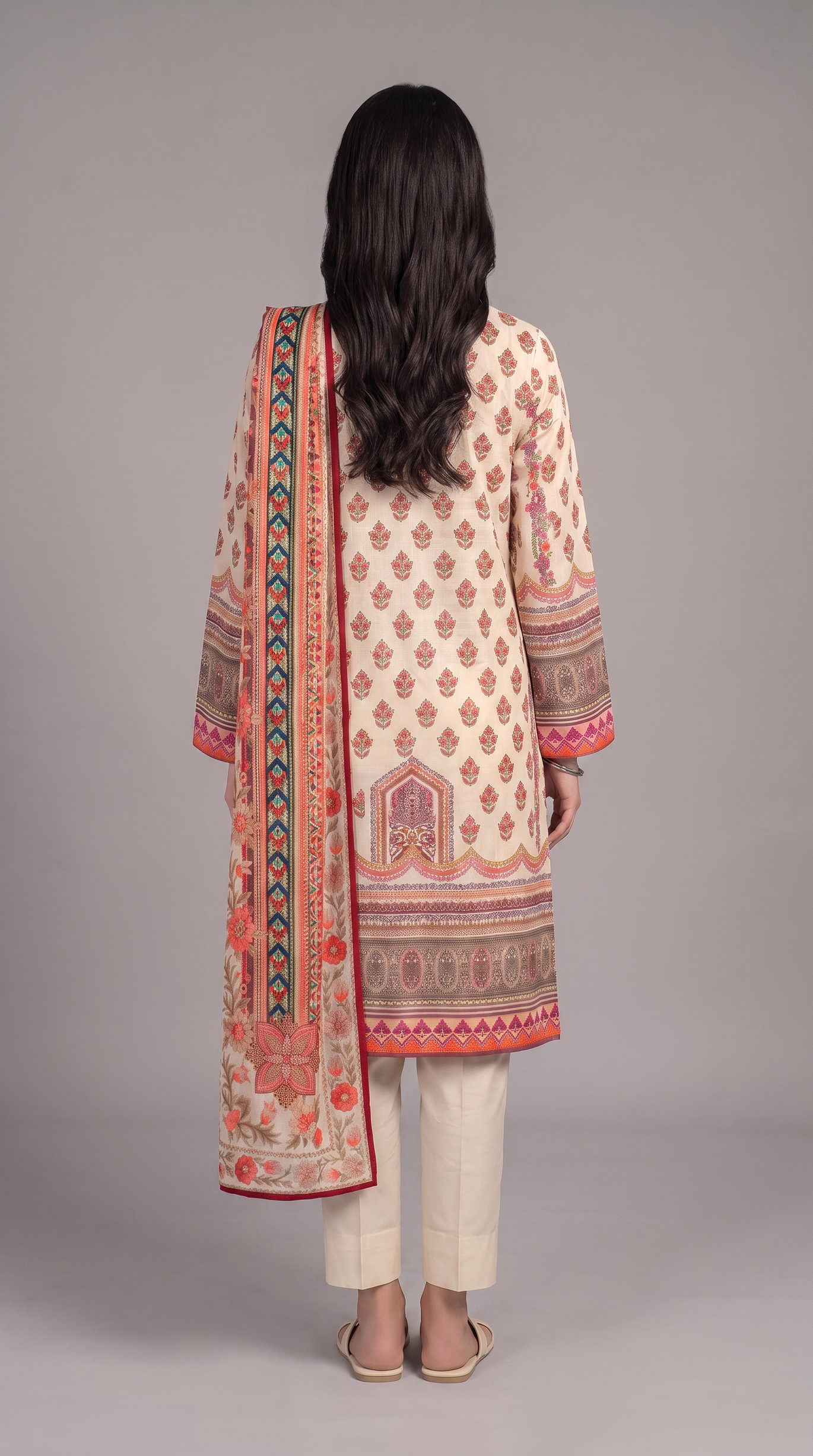 3Pc Printed Cross Hatch Suit