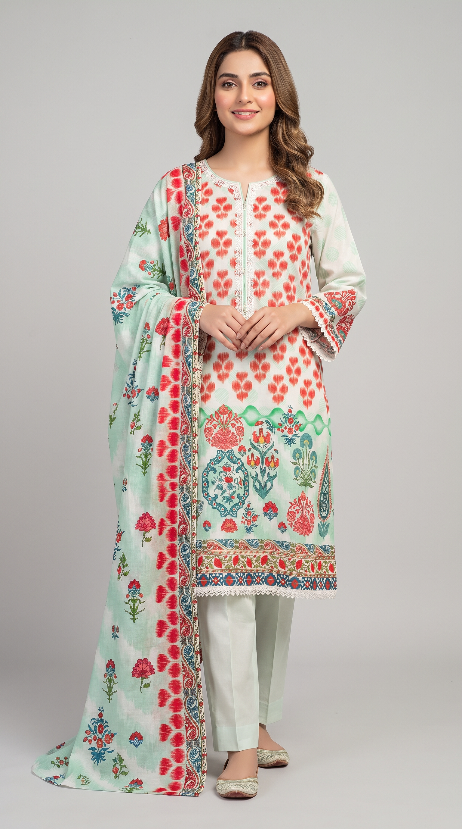 3Pc Printed Lawn Suit