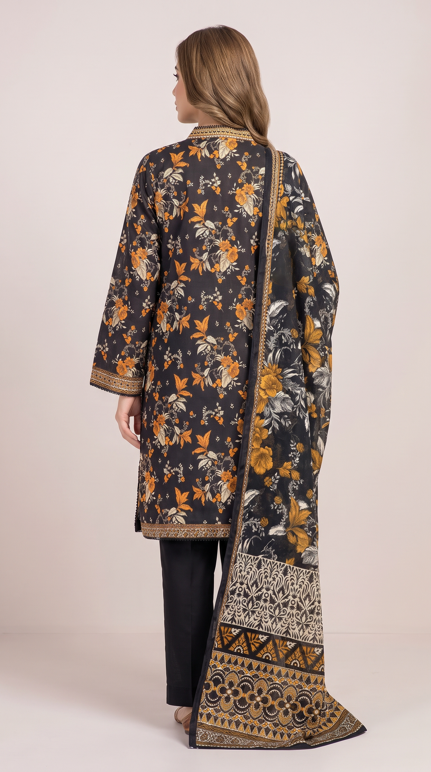 3Pc Printed Cross Hatch Suit