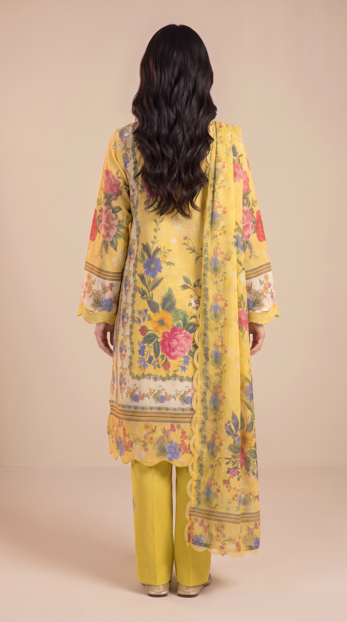 3Pc Embroidered Suit