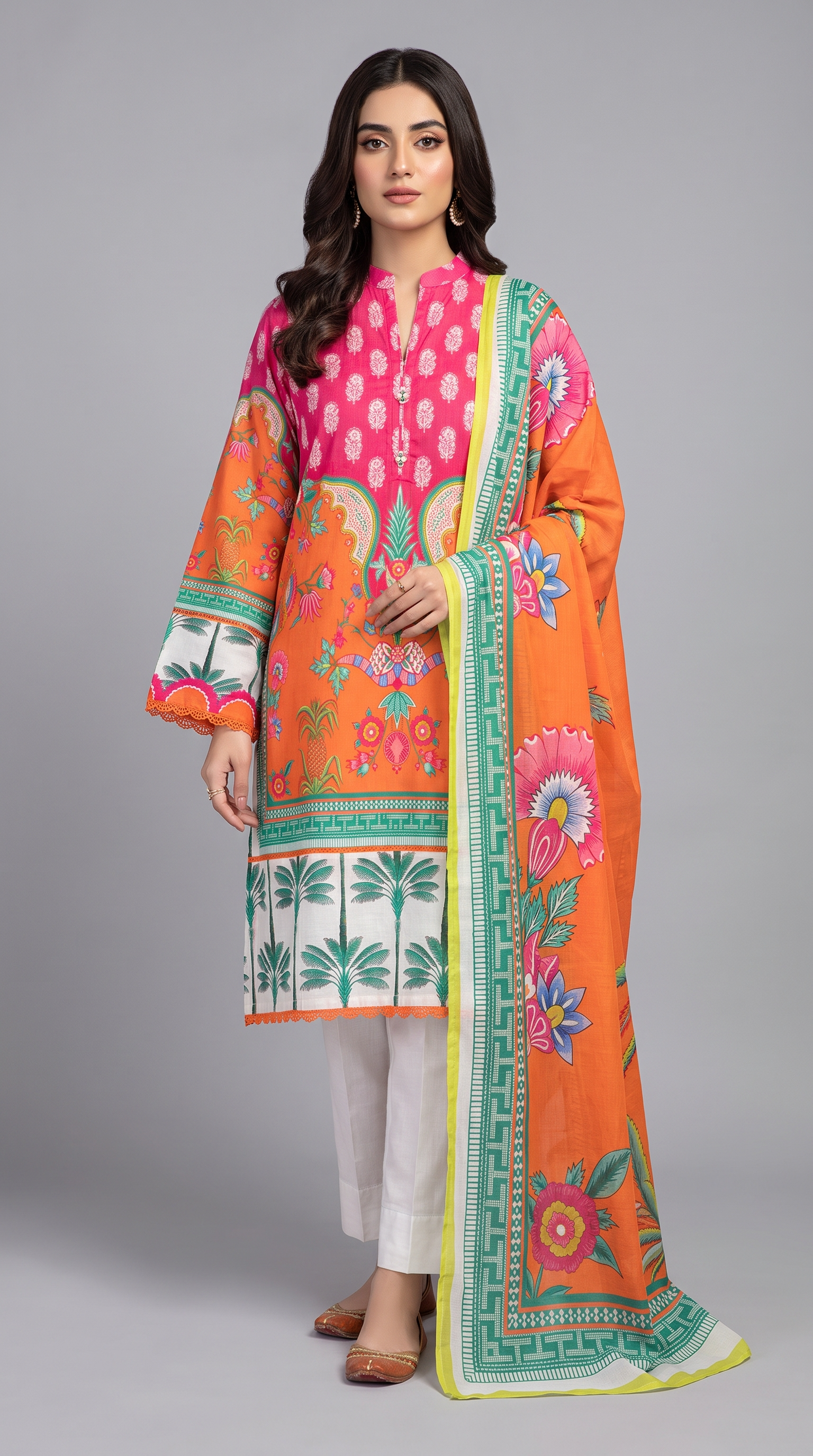 3Pc Printed Cross Hatch Suit