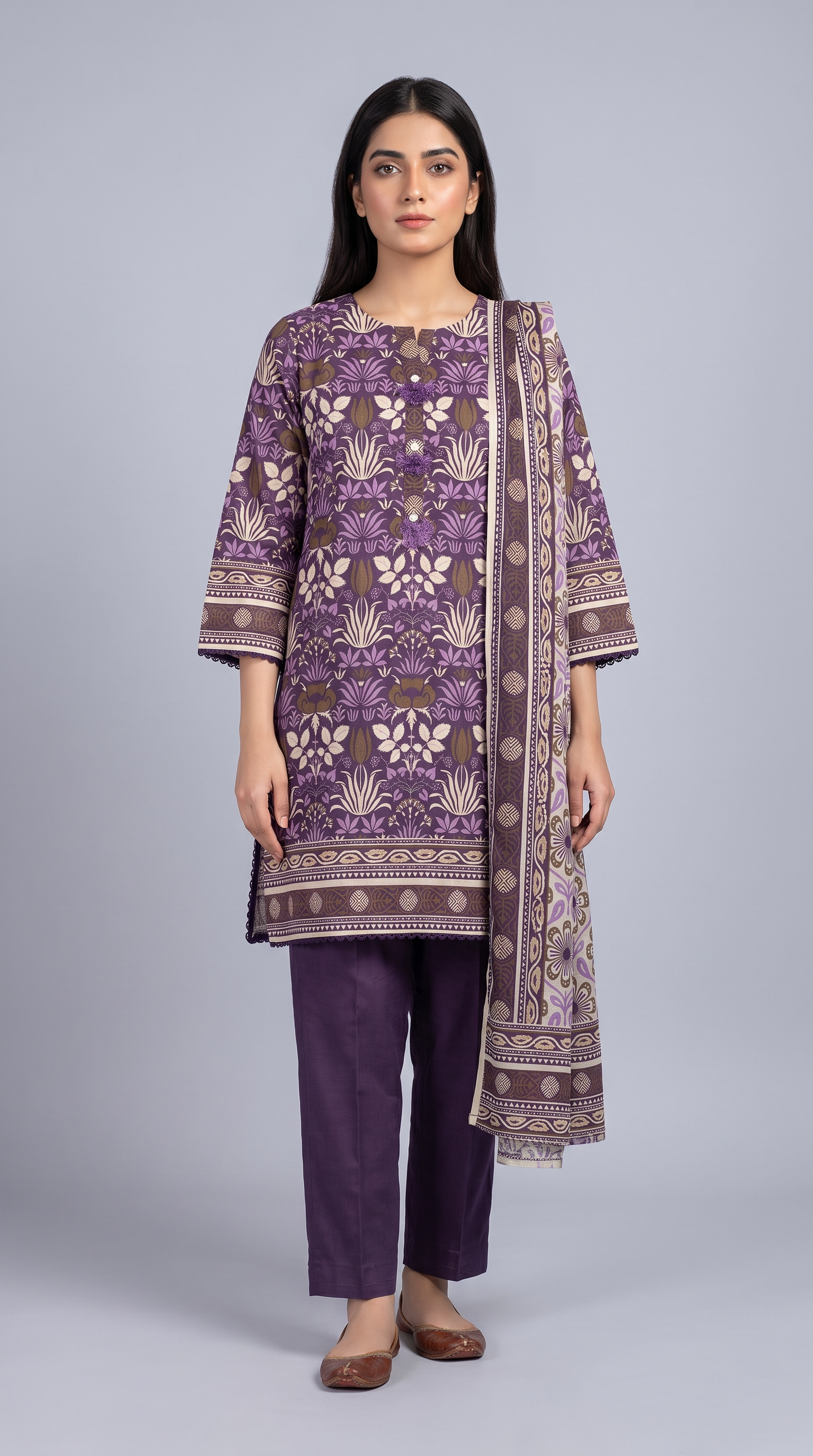 3Pc Printed Suit