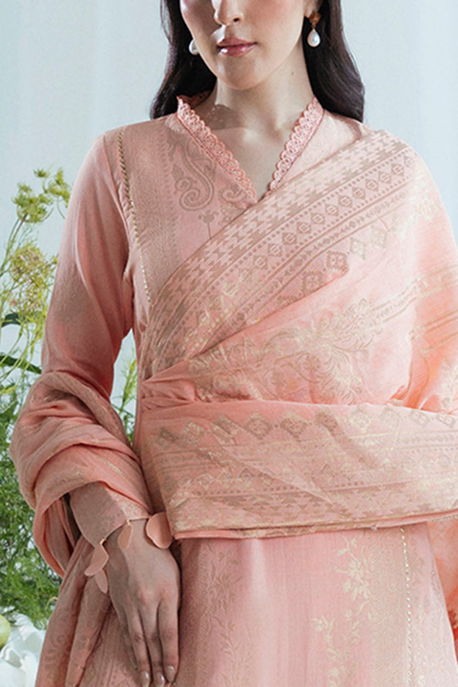 3 Piece Jacquard Suit with Dupatta
