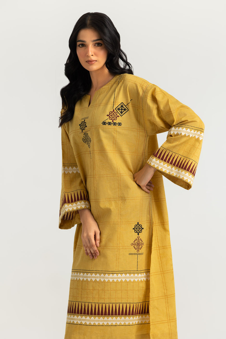 Jacquard Block Printed Shirt And Trouser