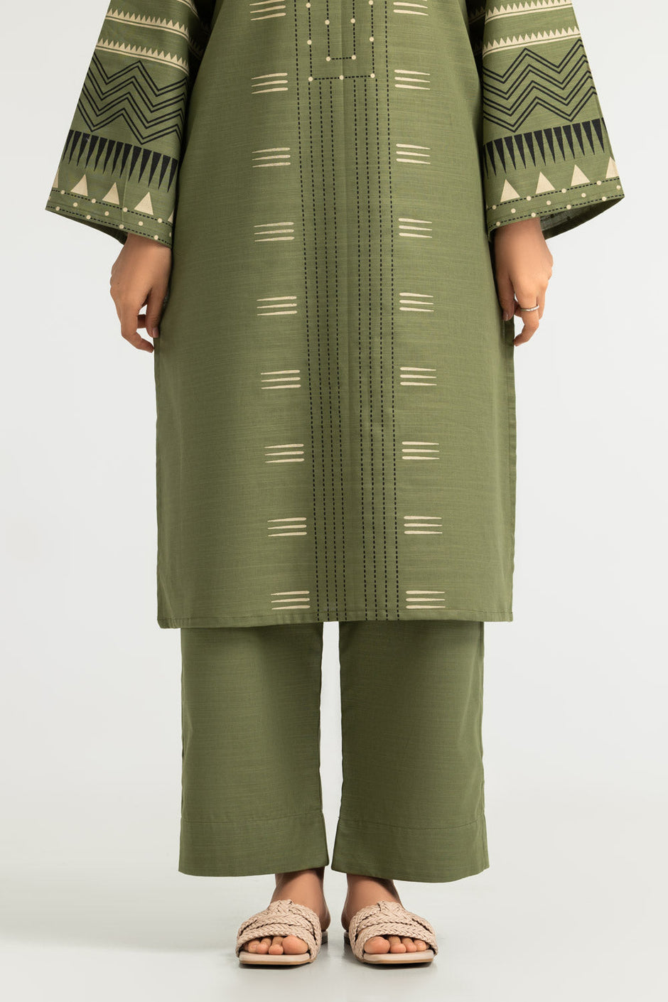 Khaddar Slub Block Printed Co-Ord Set