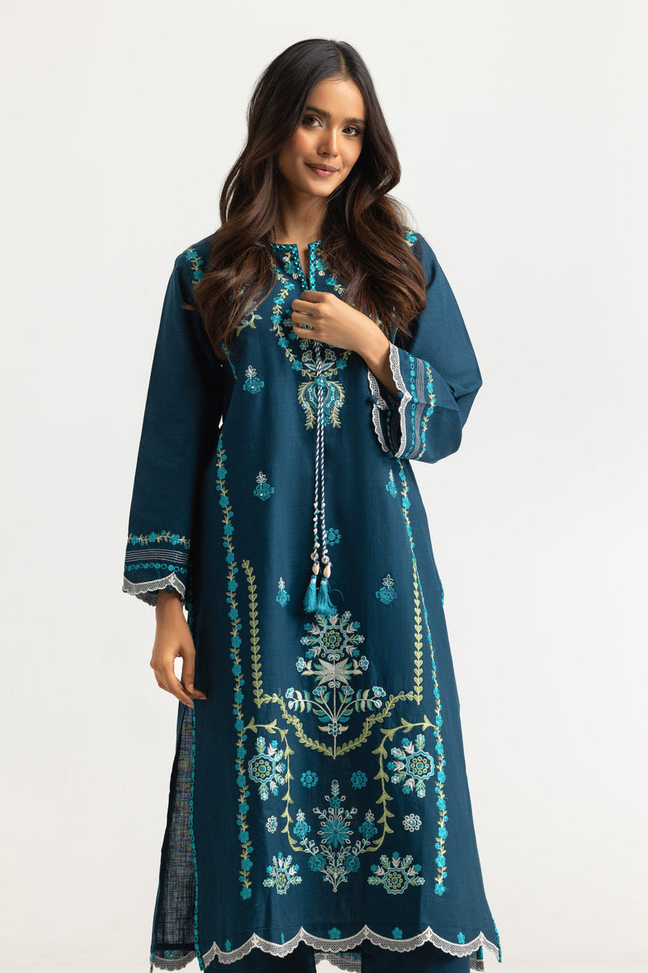 Khaddar Slub Embroidered Co-Ord Set