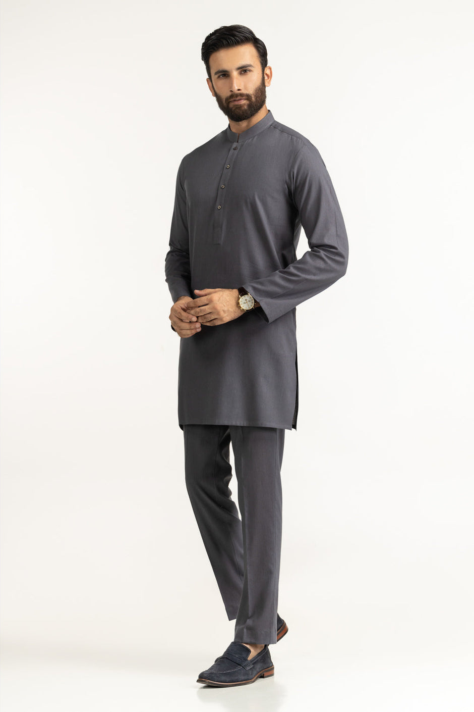 Short Length Kameez with Slim Straight Trouser Suit SK-BSCSL25-006