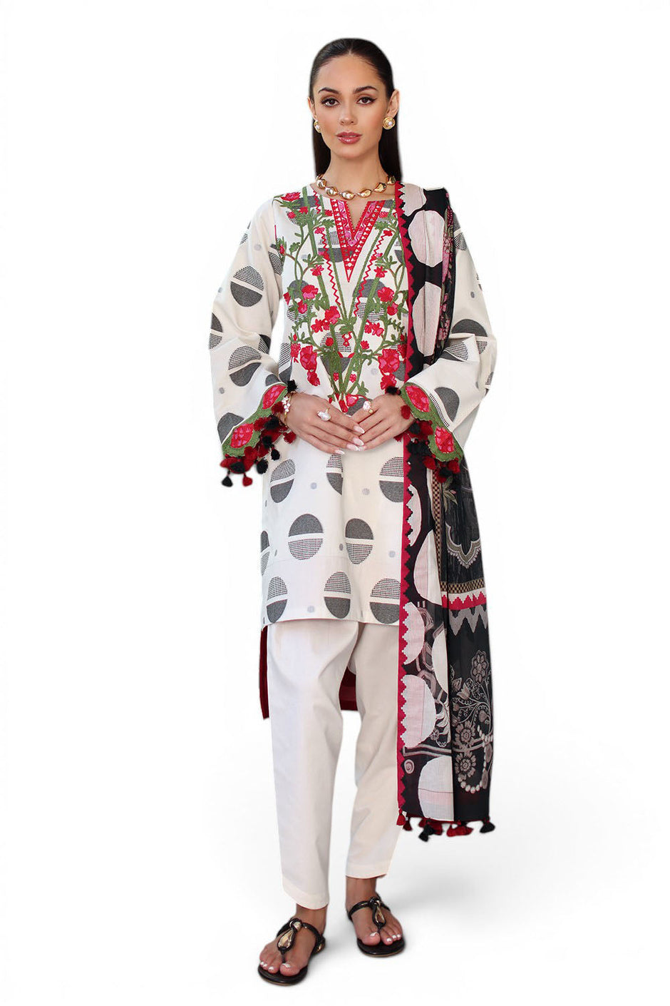 3 Piece Embroidered Jacquard Suit