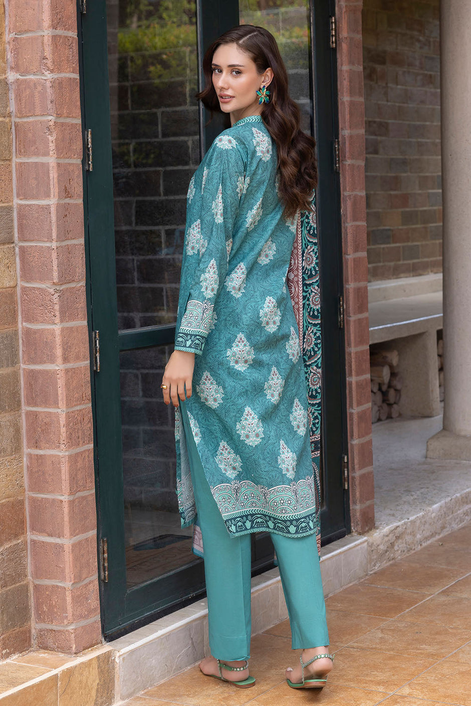 3 Piece Printed Cambric Suit with Lawn Dupatta