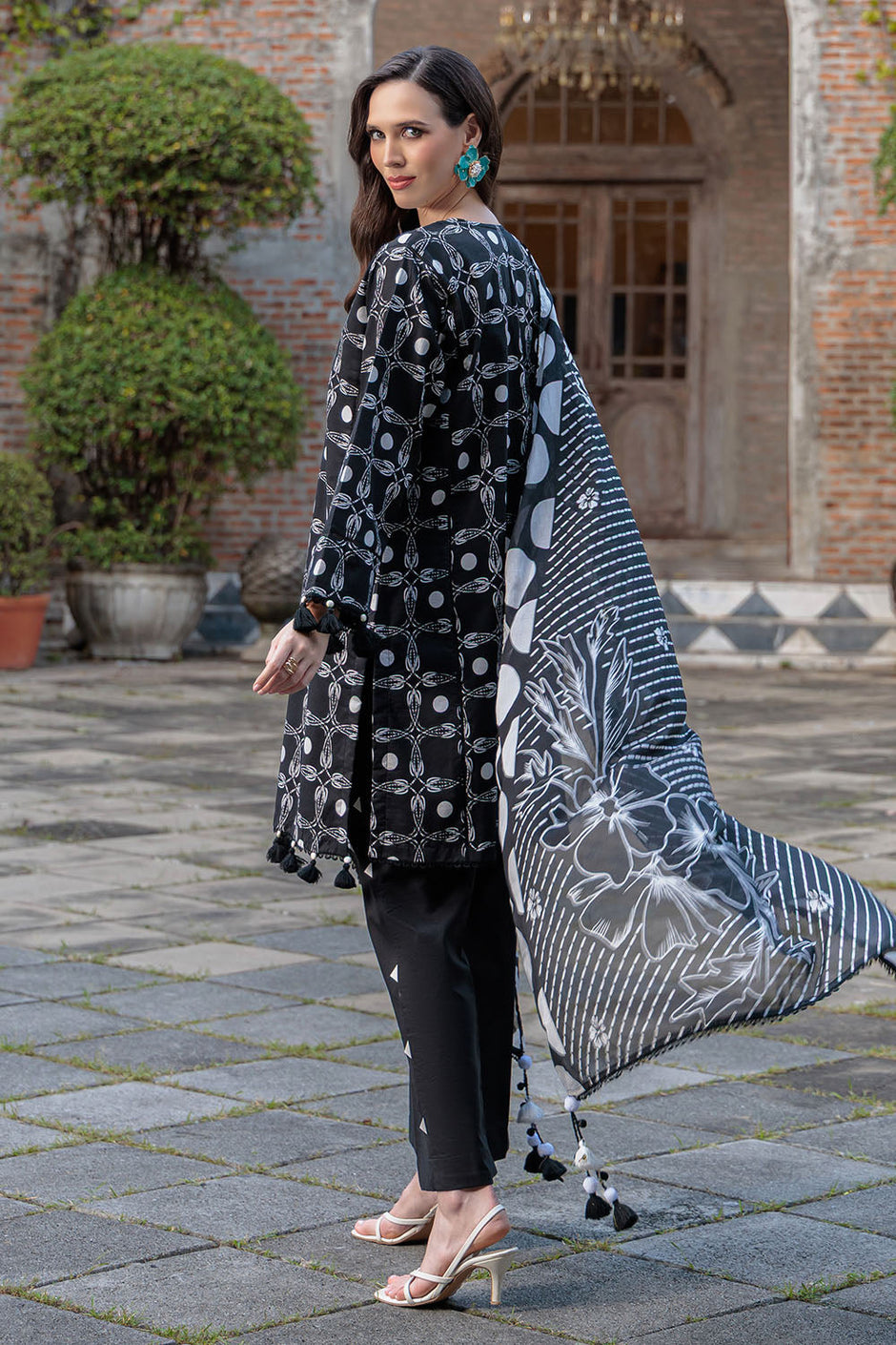 3 Piece Printed Lawn Suit with Embroidered Neckline