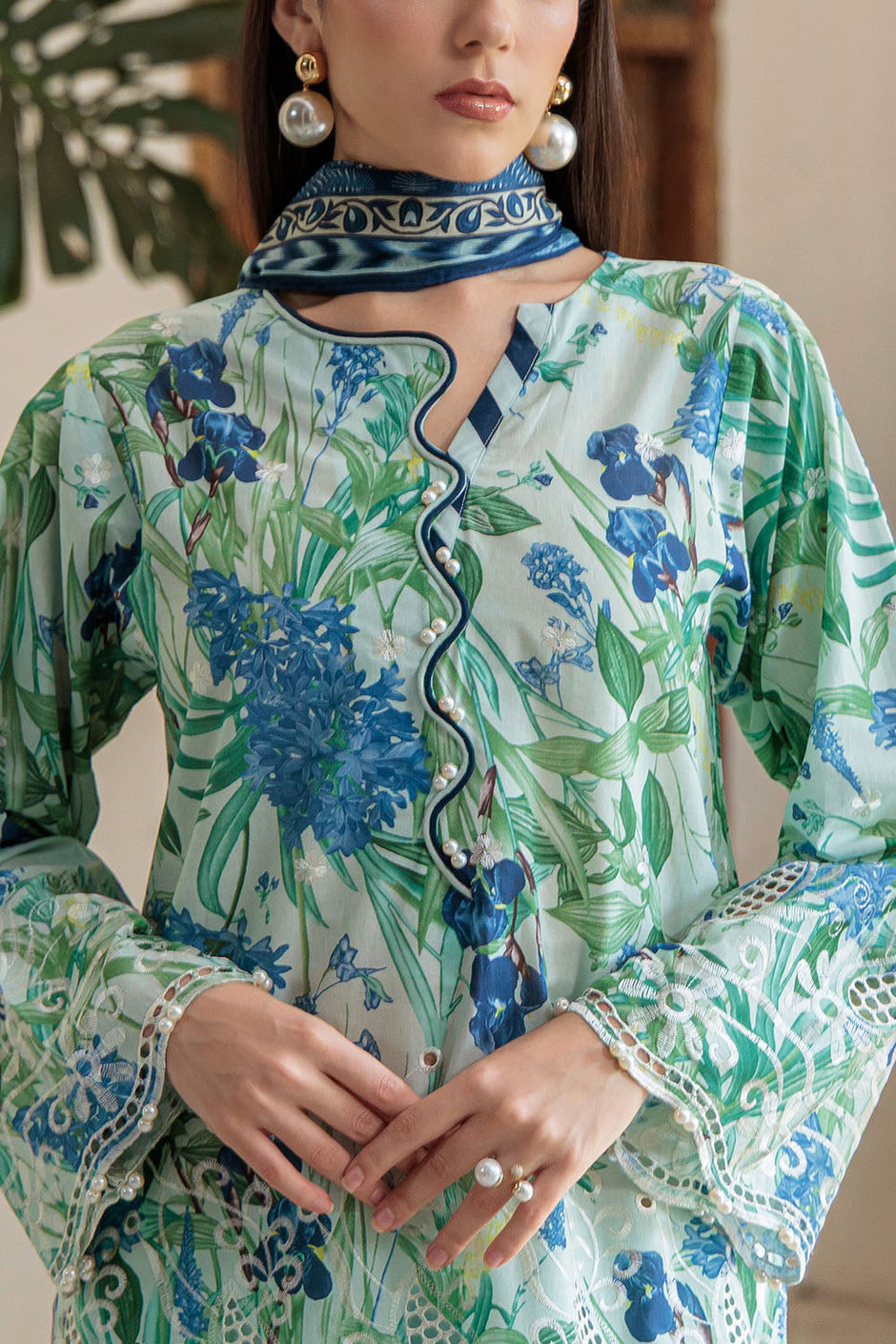 3 Piece Embroidered Printed Lawn Suit with Dupatta