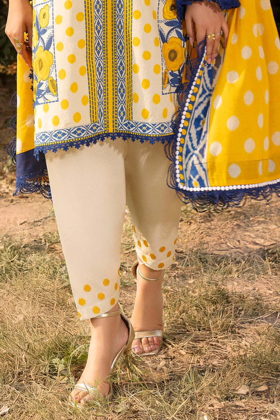 3 Piece Printed Lawn Suit with Embroidered Trouser