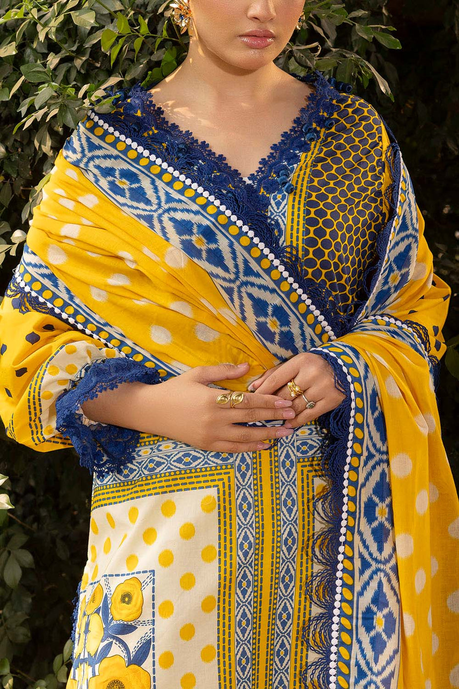 3 Piece Printed Lawn Suit with Embroidered Trouser