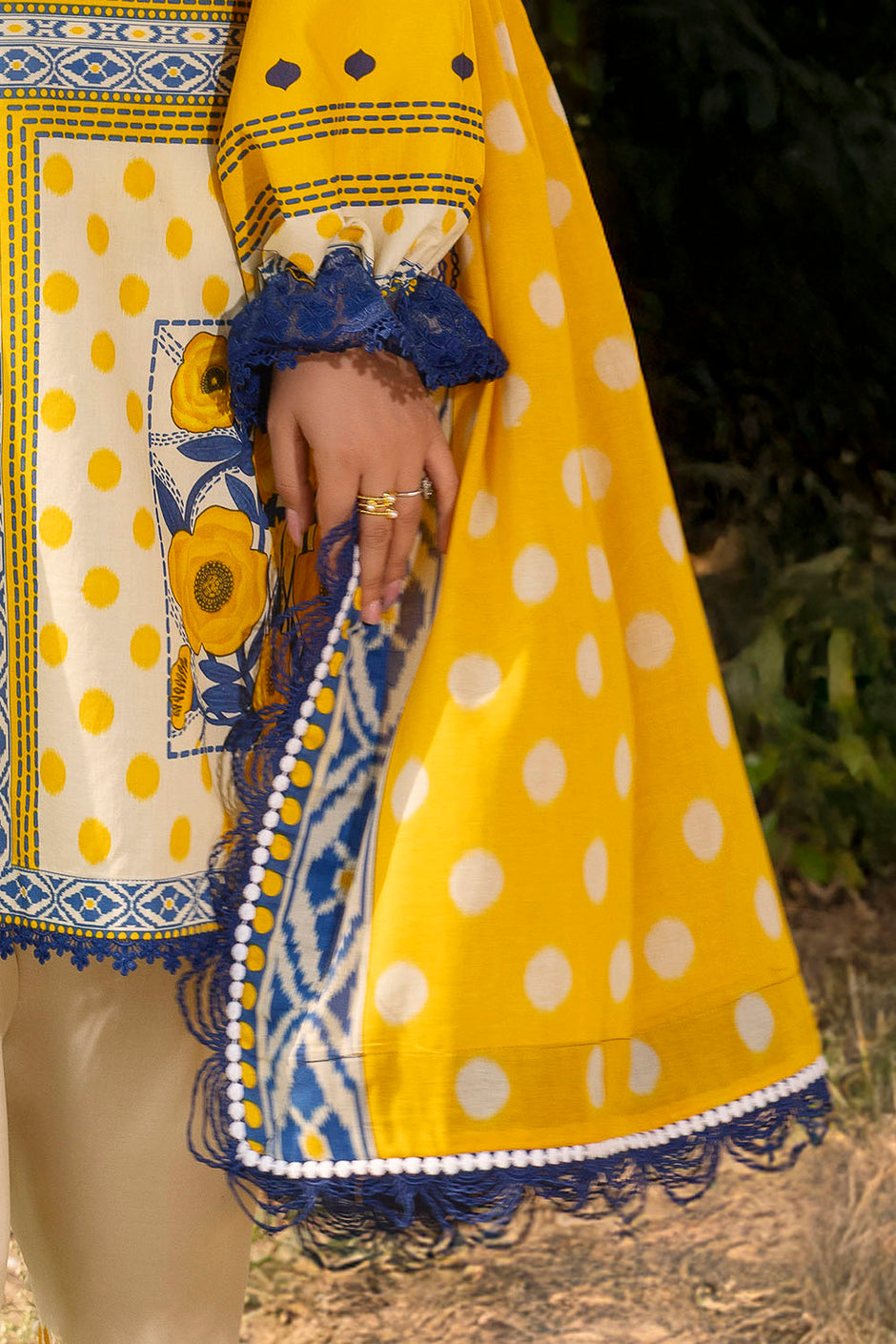 3 Piece Printed Lawn Suit with Embroidered Trouser
