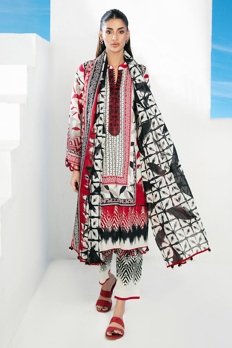 3 Piece Embroidered Printed Lawn Suit