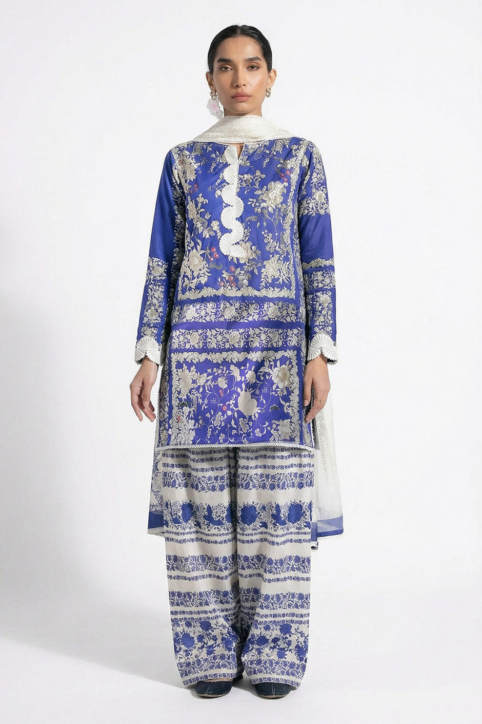 3 Piece Printed Lawn Suit with Embroidered Border