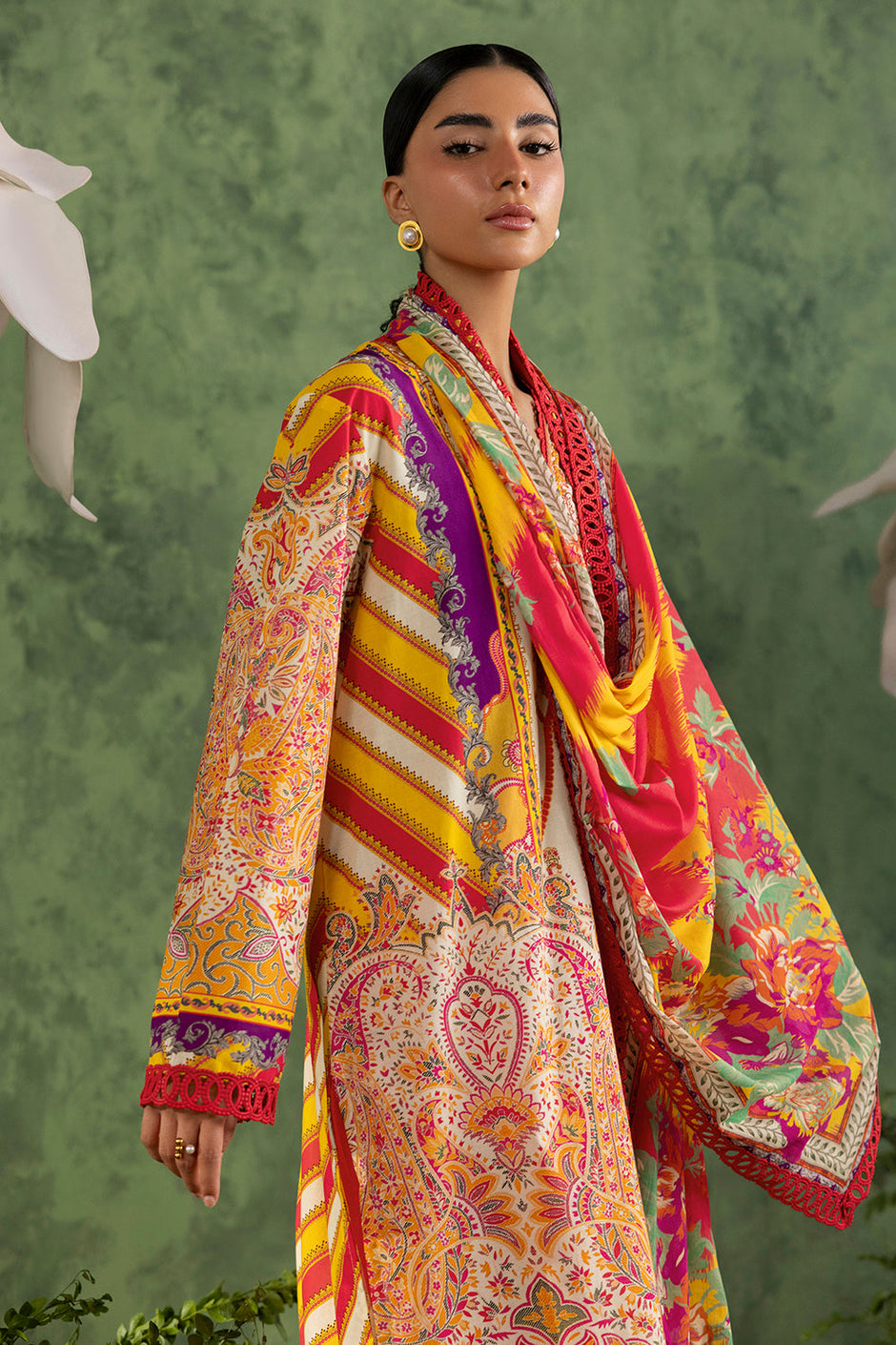 3 Piece Printed Cotton Suit with Printed Lawn Dupatta