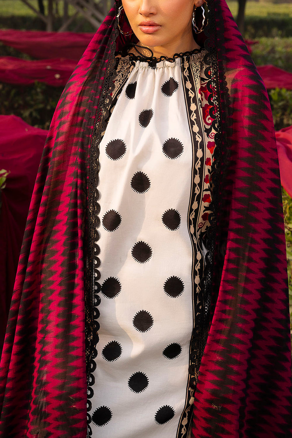 3 Piece Printed Lawn Suit with Crochet Lace