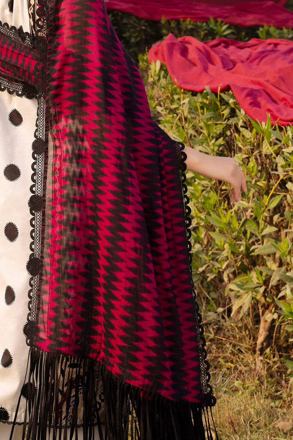3 Piece Printed Lawn Suit with Crochet Lace
