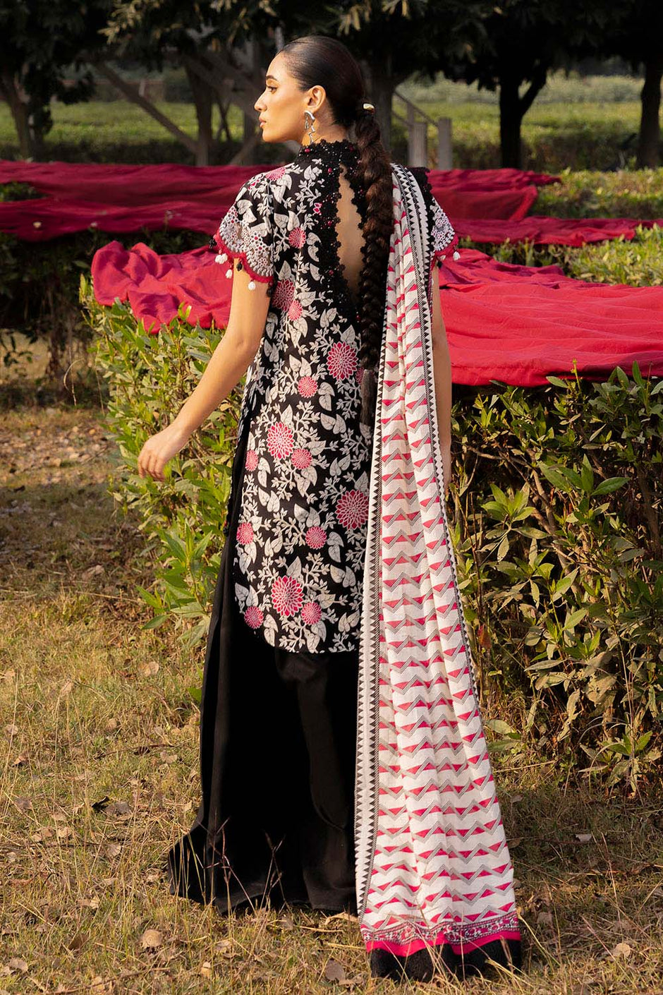 3 Piece Printed Lawn Suit with Embroidered Border