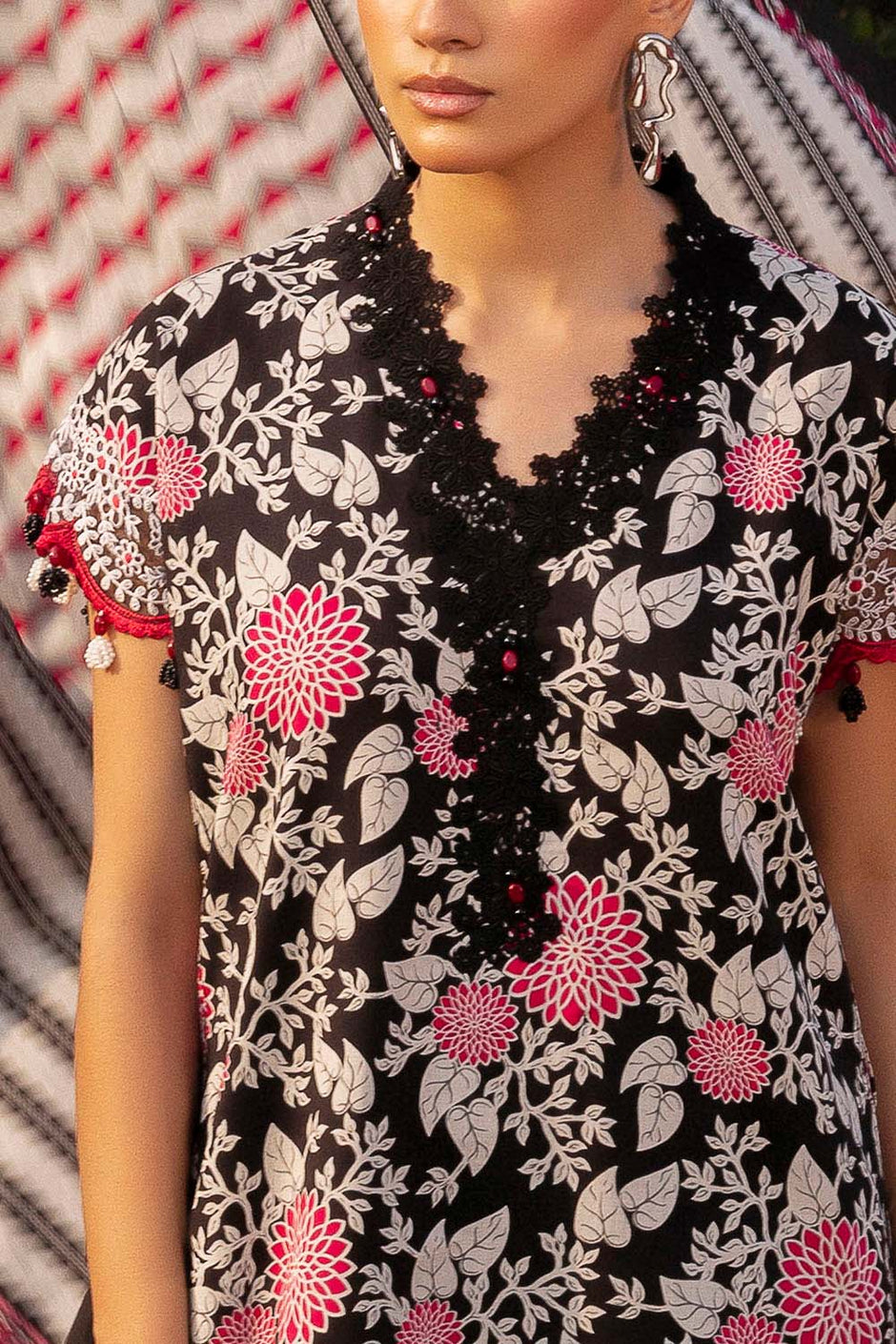 3 Piece Printed Lawn Suit with Embroidered Border