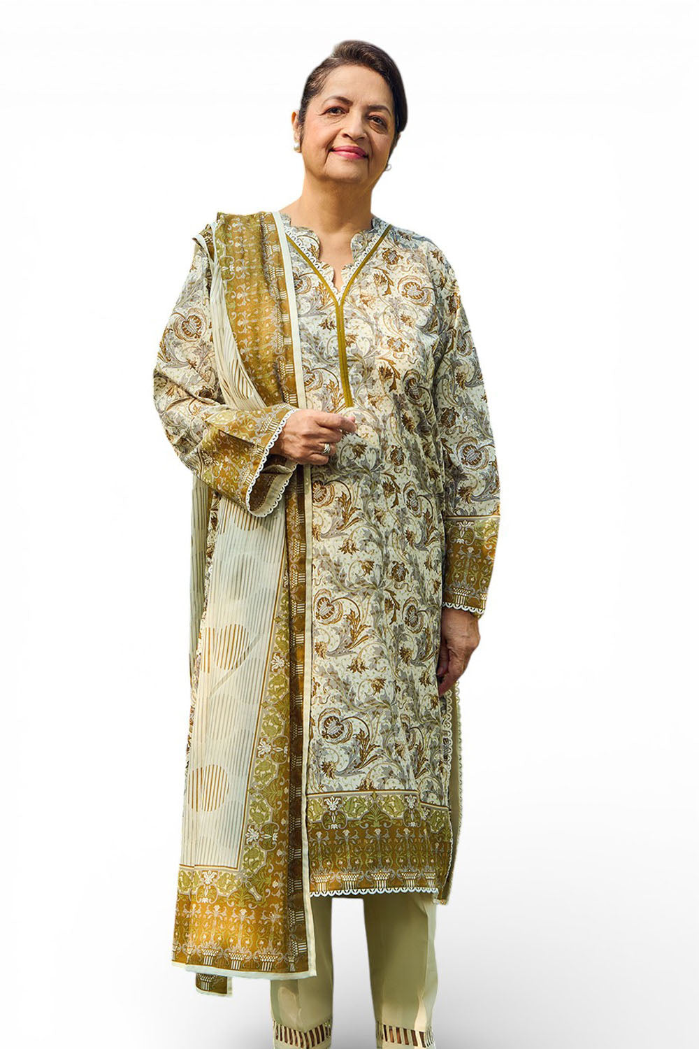 3 Piece Printed Lawn Suit with Dupatta