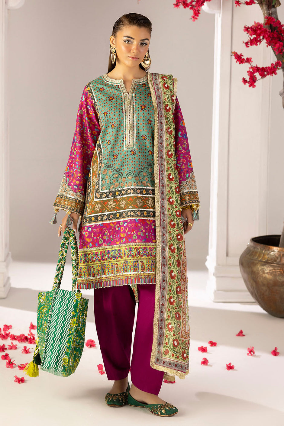 3 Piece Printed Lawn Suit with Dupatta