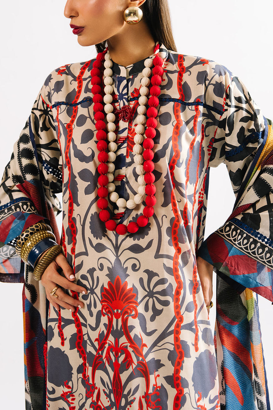3 Piece Printed Lawn Suit with Dupatta