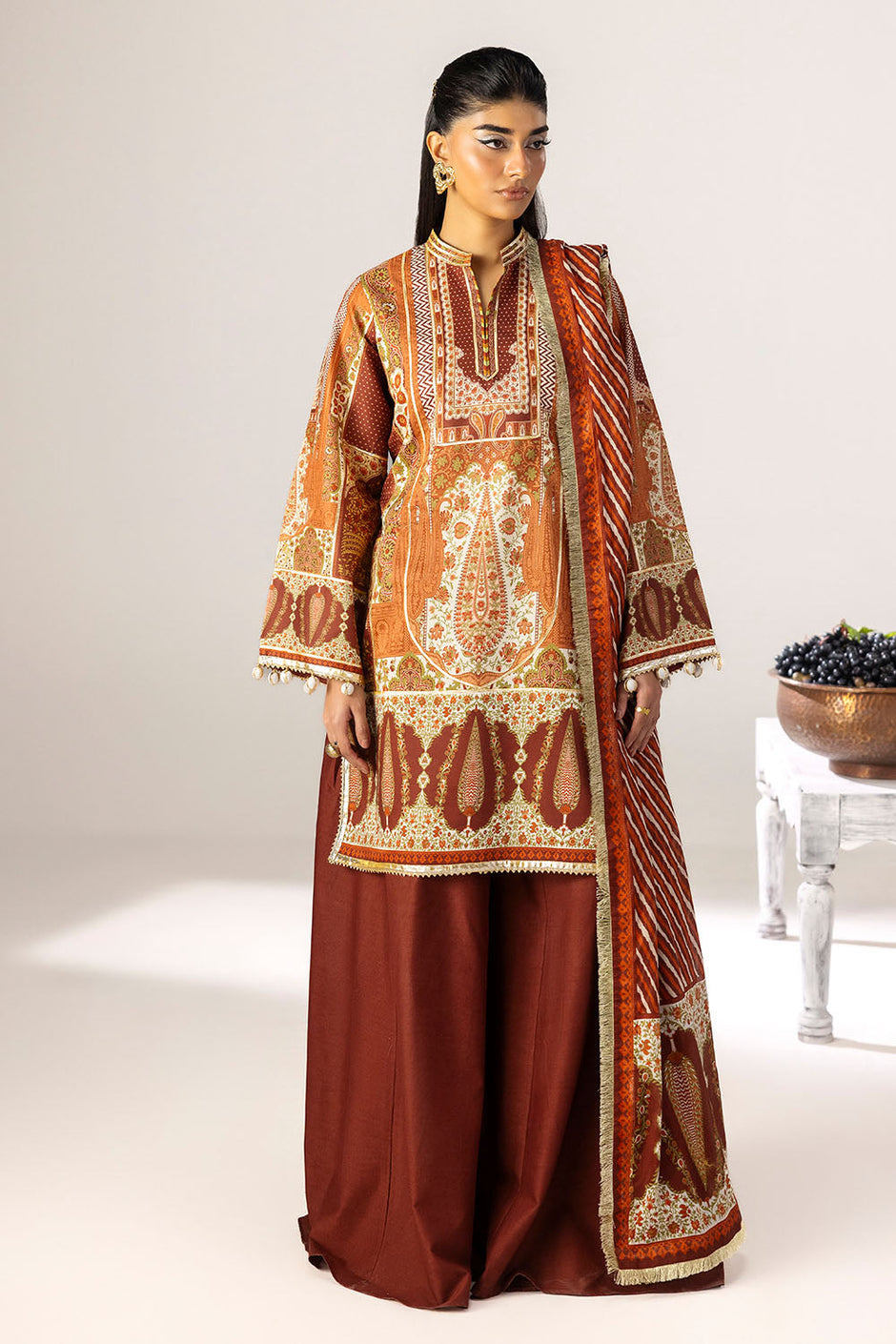 3 Piece Printed Lawn Suit with Dupatta