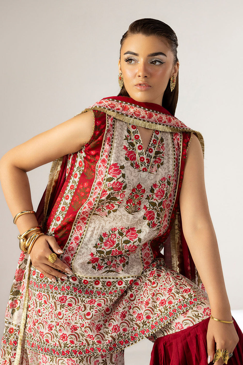 3 Piece Printed Lawn Suit with Dupatta
