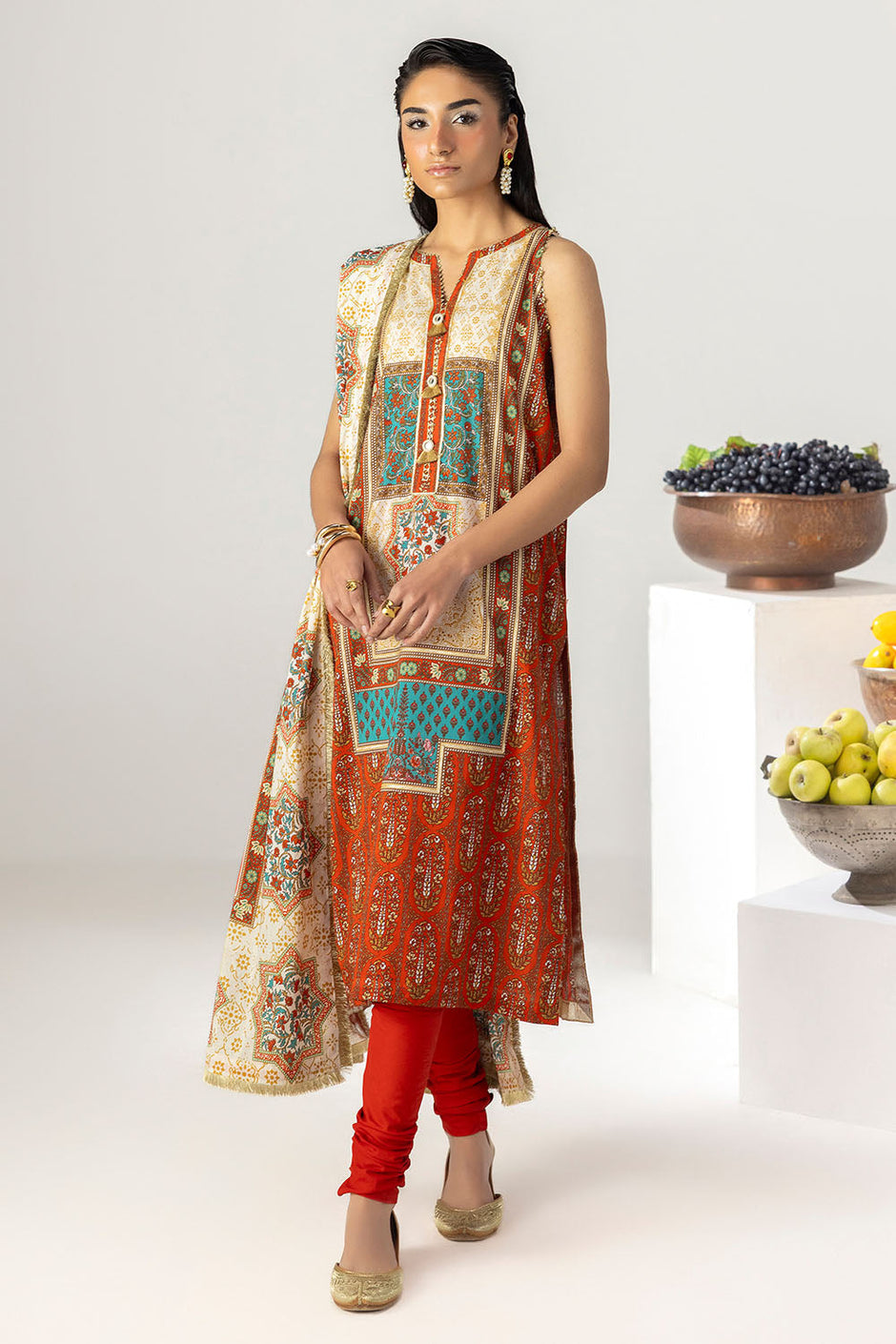 3 Piece Printed Lawn Suit with Printed Lawn Dupatta