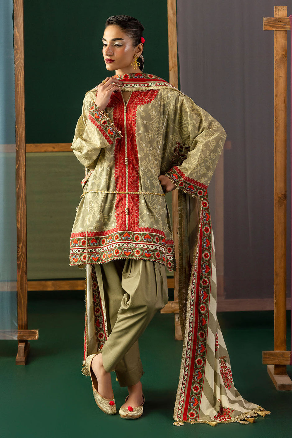 3 Piece Printed Lawn Suit with Dupatta