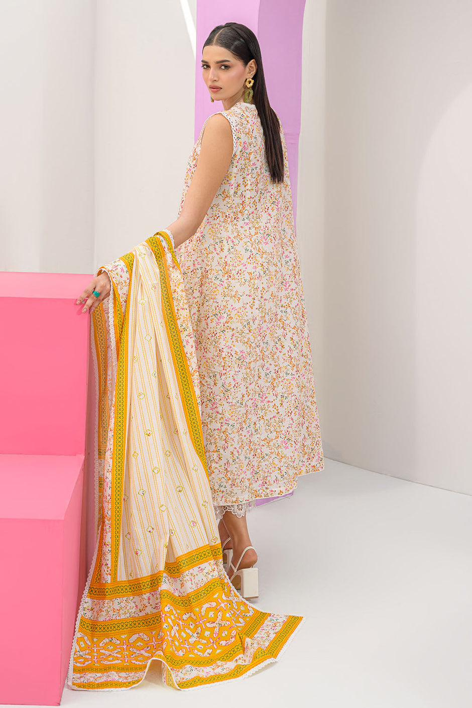 3 Piece Printed Lawn Suit and Dyed Trouser